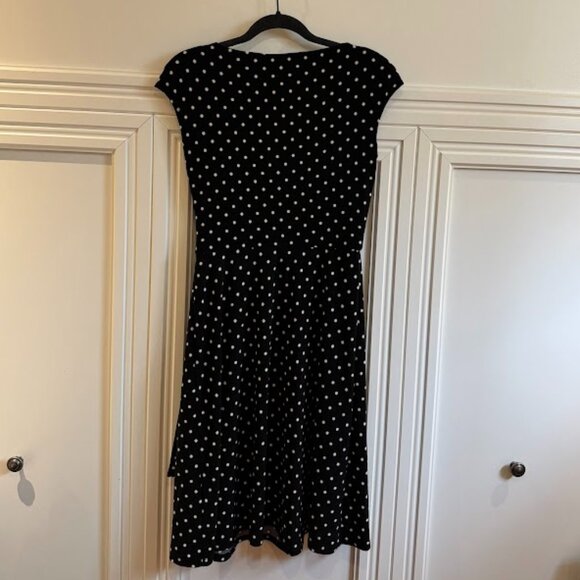 Ralph Lauren Polka Dot Black Dress - Size 8 - Picture 2 of 4